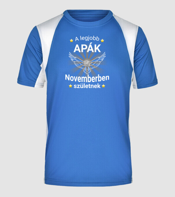 A legjobb apák novemberben minta királykék pólón