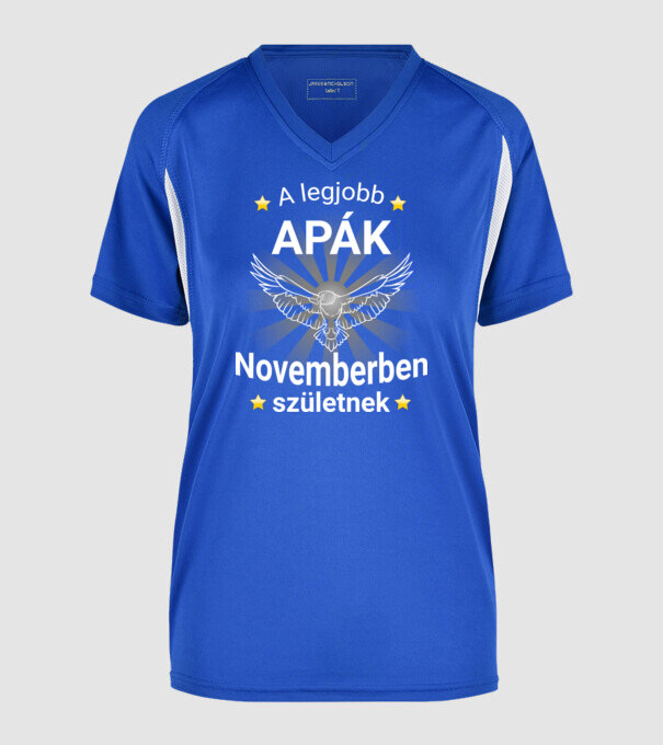 A legjobb apák novemberben minta királykék pólón