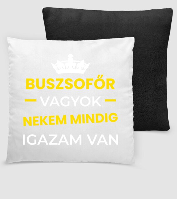 Buszsofőr vagyok nekem mindig igazam van minta fekete pólón