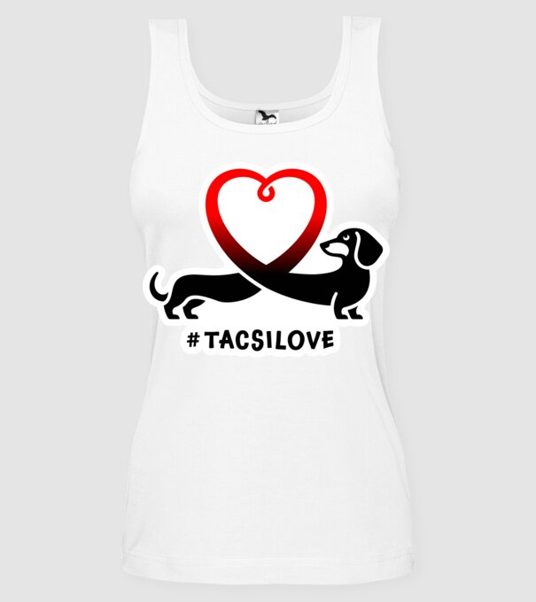 Tacsi Love minta fehér pólón