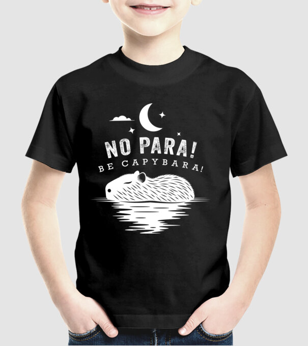 No_para! Be capybara! 2.0 (színezhető) minta fekete pólón