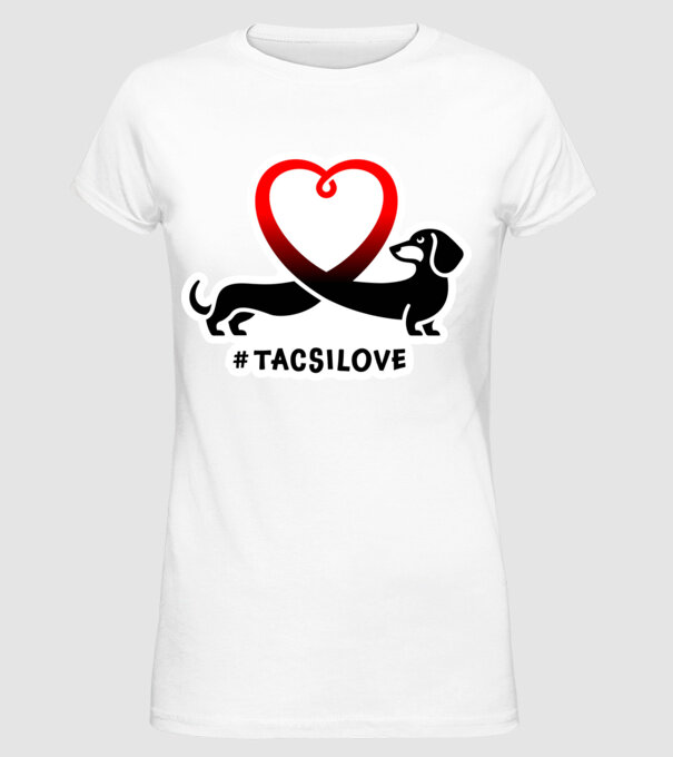 Tacsi Love minta fehér pólón