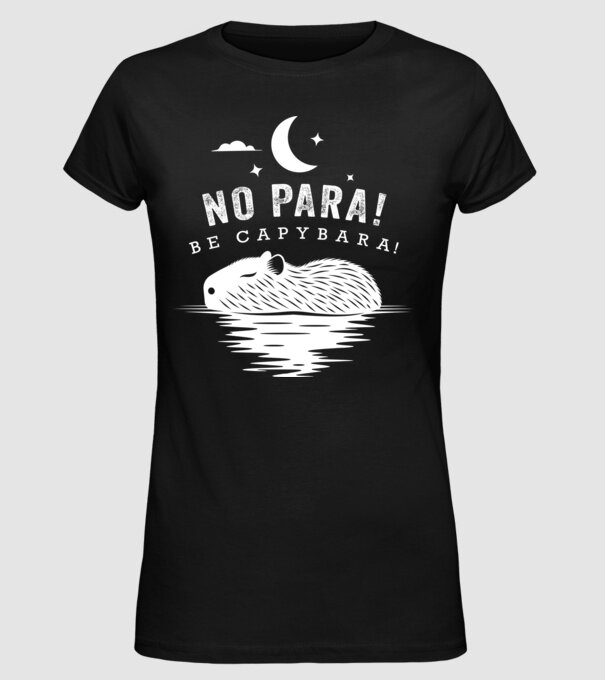 No_para! Be capybara! 2.0 (színezhető) minta fekete pólón