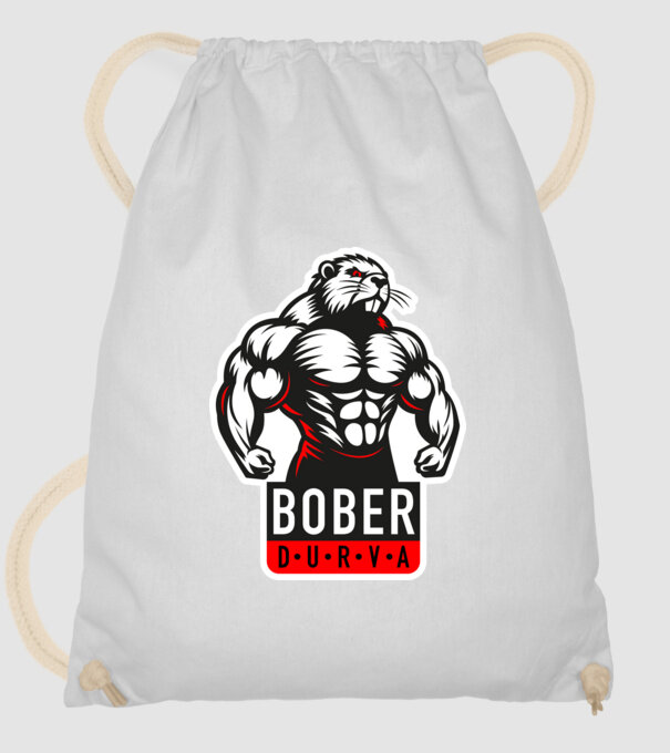 Bober durván kipattintva minta fehér pólón