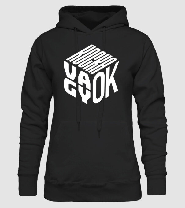 Kocka vagyok (színezhető) minta fekete pólón
