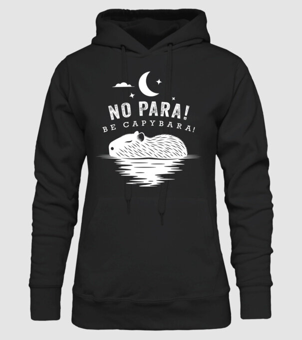 No_para! Be capybara! 2.0 (színezhető) minta fekete pólón