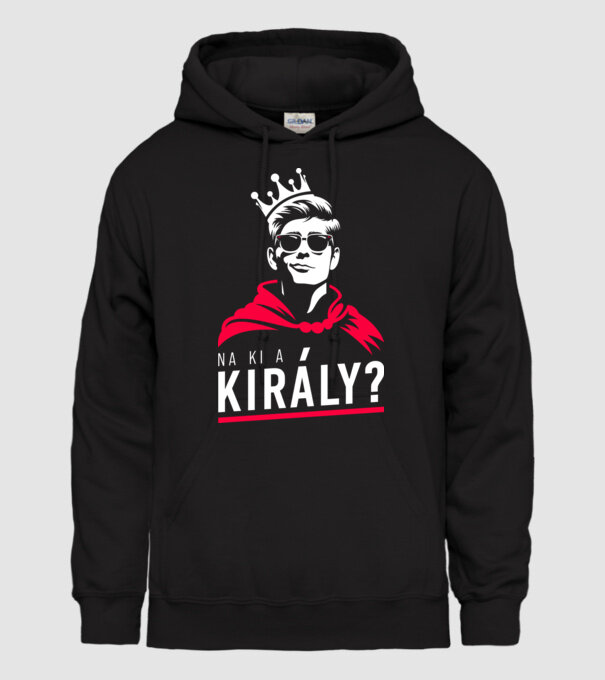 Na ki a Király? minta fekete pólón