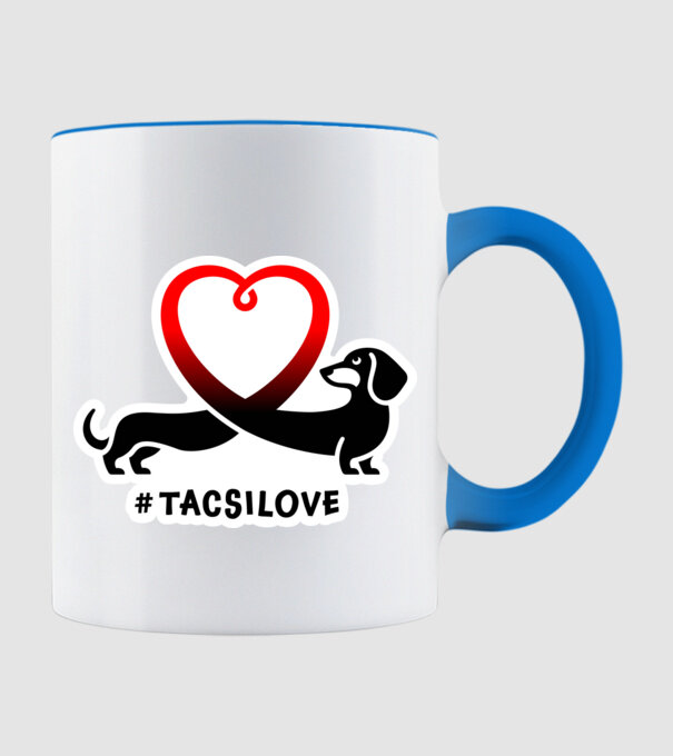 Tacsi Love minta világoskék pólón