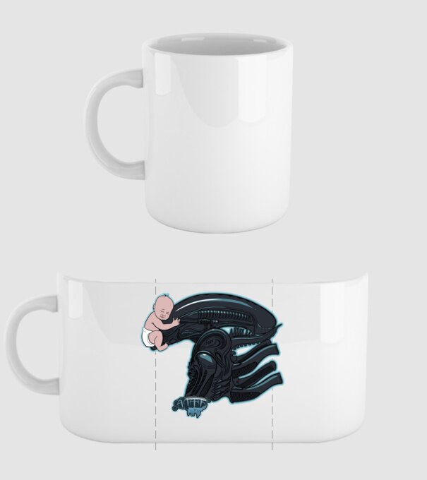 Facehugger1 minta fehér pólón