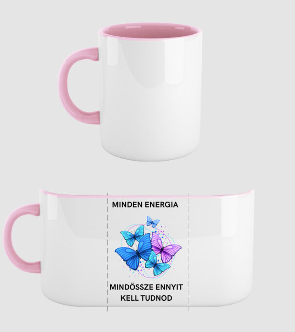 MINDEN ENERGIA minta világos rózsaszín pólón