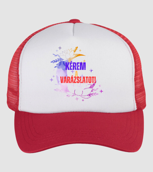 KÉREM a varázslatot minta fehér/piros pólón