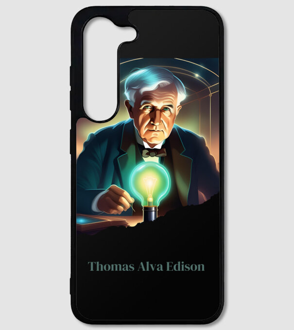 Thomas Alva Edison minta fekete pólón