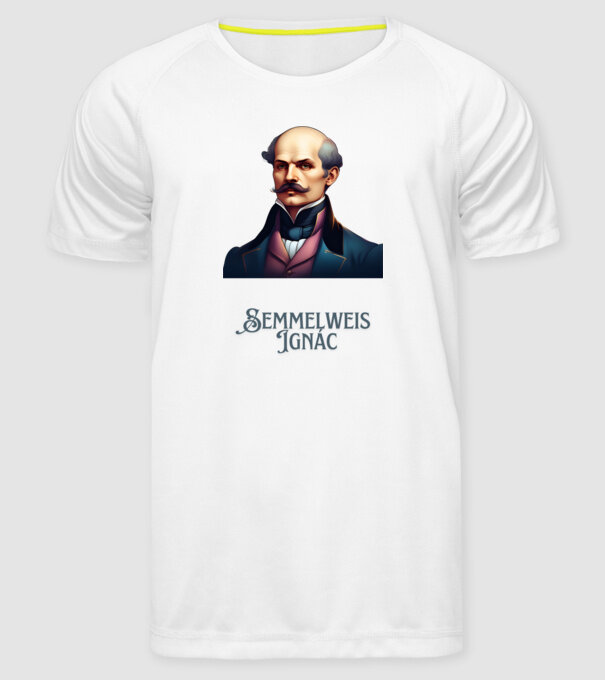 Semmelweis Ignác minta fehér pólón