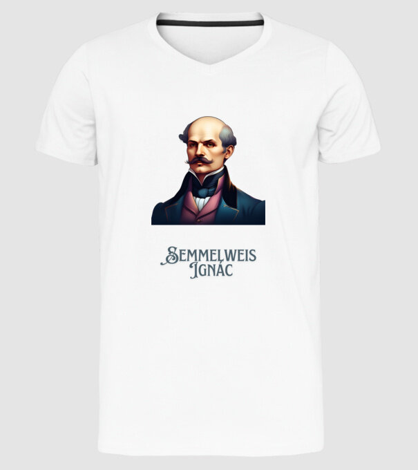 Semmelweis Ignác minta fehér pólón