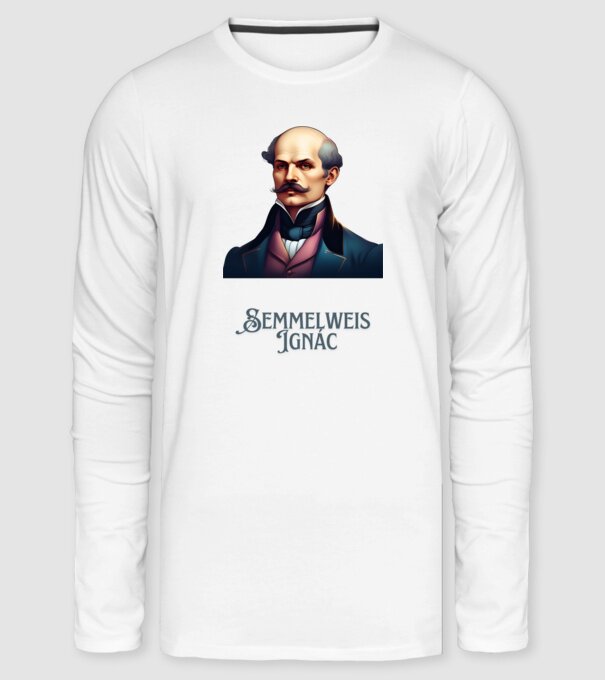 Semmelweis Ignác minta fehér pólón