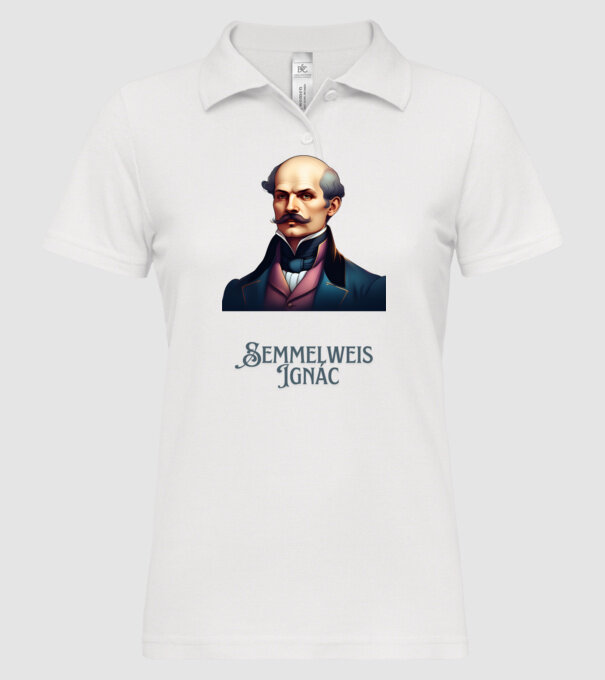 Semmelweis Ignác minta fehér pólón