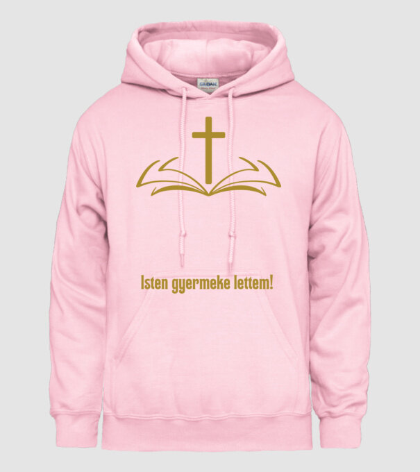 Isten gyermeke lettem minta világos rózsaszín pólón