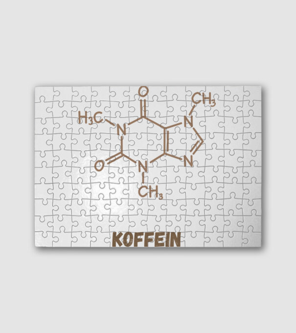 Koffein minta fehér pólón