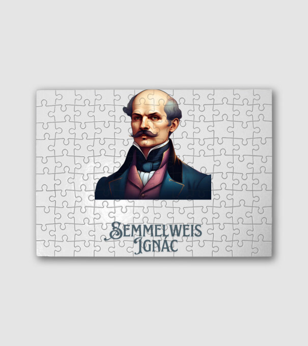 Semmelweis Ignác minta fehér pólón