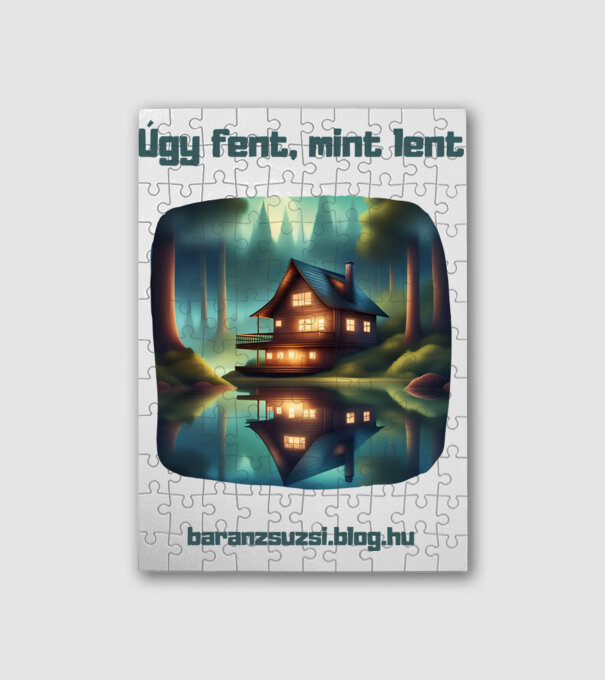 Úgy fent, mint lent minta fehér pólón