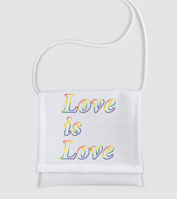 Love is Love - szivárvány minta fehér pólón