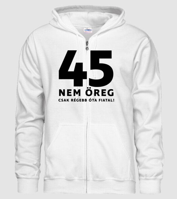 45 - nem öreg - fekete minta fehér pólón