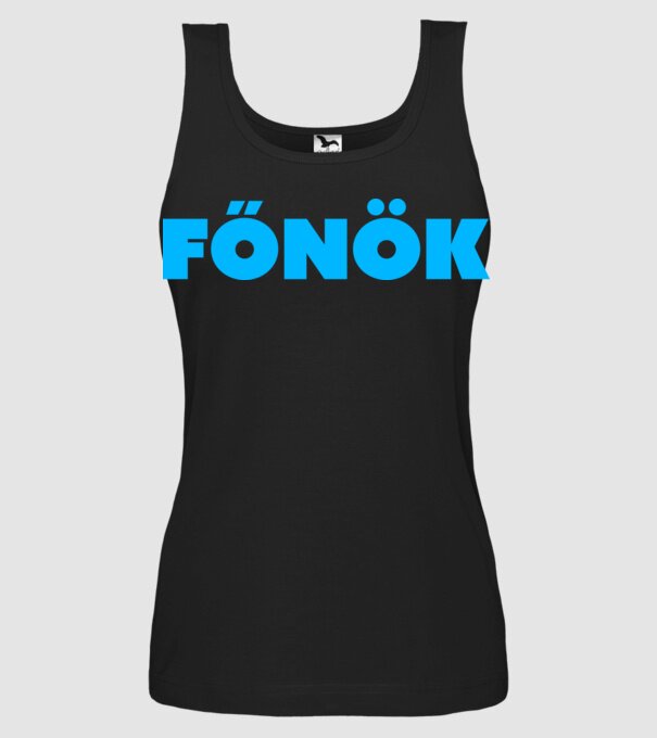Főnök - kék minta fekete pólón
