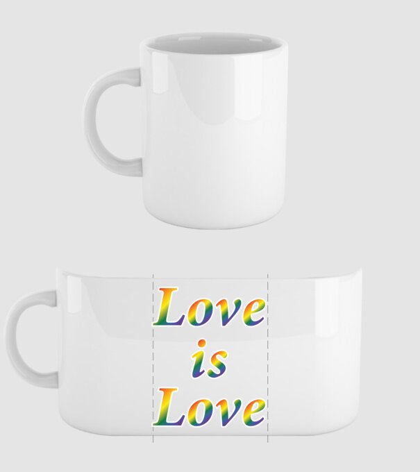 Love is Love - szivárvány minta fehér pólón