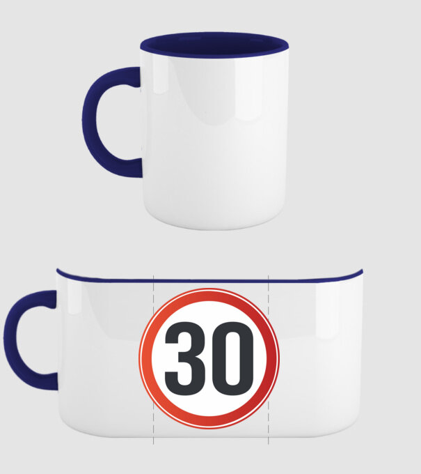 30-es tábla minta sötétkék pólón