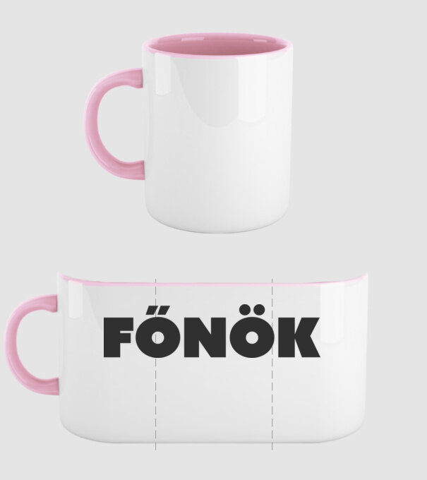 Főnök - fekete minta világos rózsaszín pólón