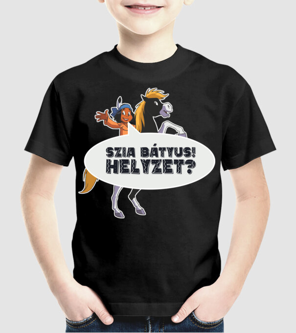 Szia bátyus! Helyzet? minta fekete pólón