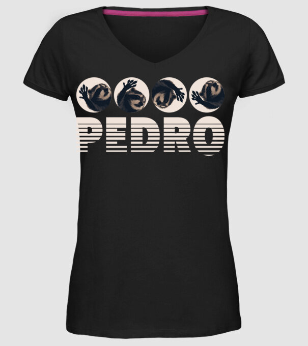 Pedro - Retro 4 minta fekete pólón