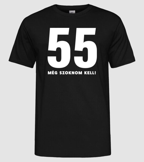 55 - még szoknom kell - fehér minta fekete pólón