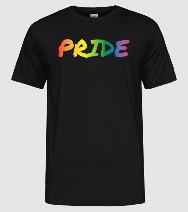 Pride - rainbow - szivárvány minta fekete pólón