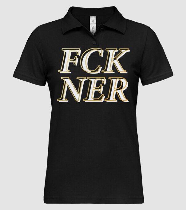 FCK NER - arany és szürke minta fekete pólón