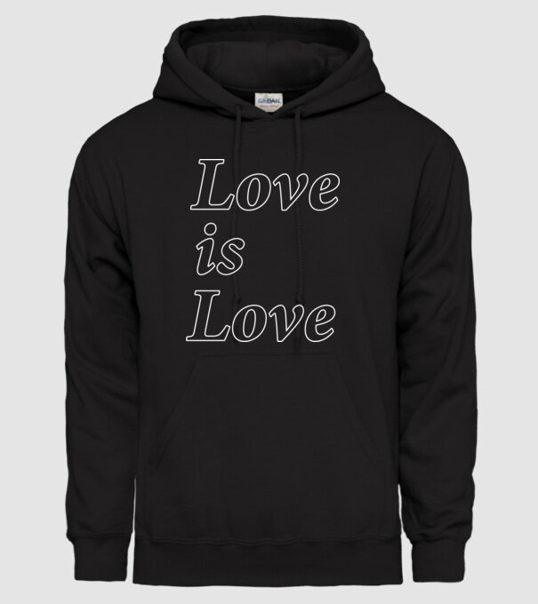 Love is Love - fehér minta fekete pólón
