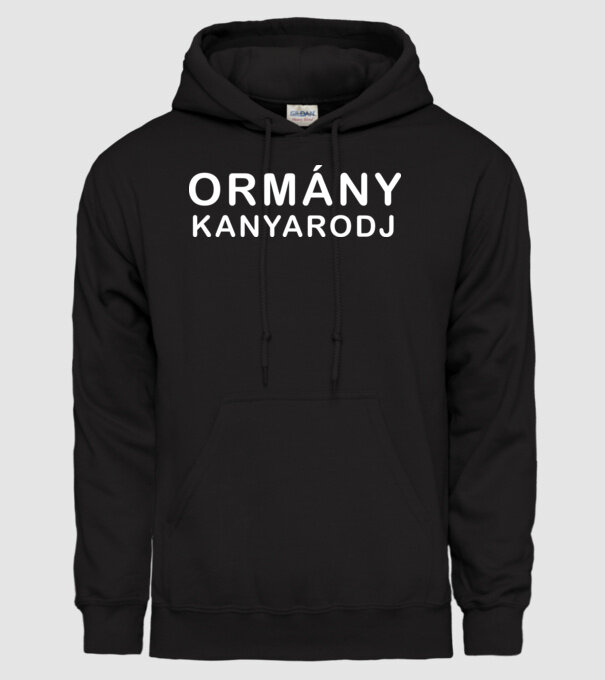 Ormány kanyarodj - fehér minta fekete pólón