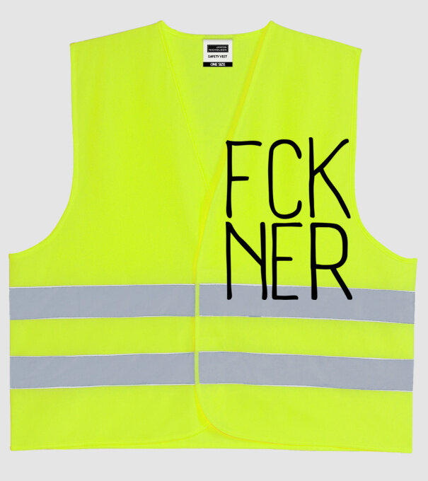 FCK NER - fekete minta neonsárga pólón