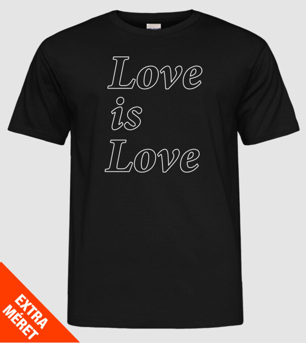 Love is Love - fehér minta fekete pólón