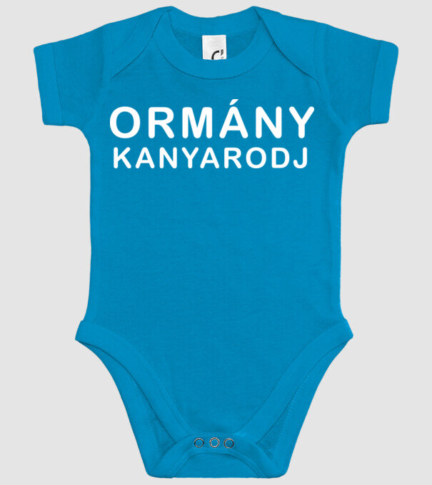 Ormány kanyarodj - fehér minta türkiz pólón