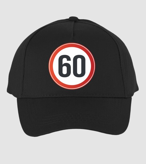 60-as tábla minta fekete pólón