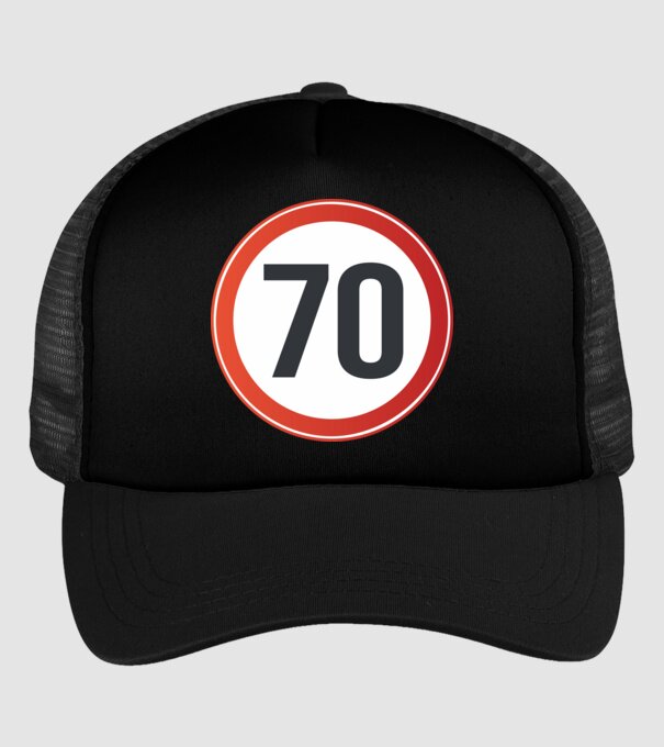 70-es tábla minta fekete pólón