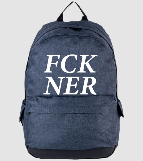 FCK NER - fehér minta farmerkék pólón