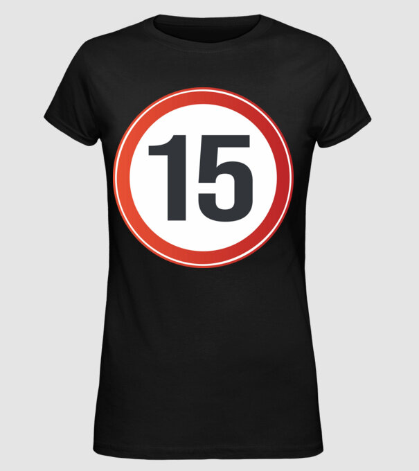 15-ös tábla minta fekete pólón
