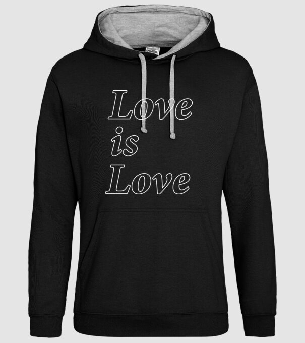 Love is Love - fehér minta fekete pólón