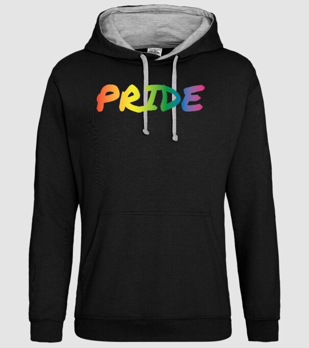 Pride - rainbow - szivárvány minta fekete pólón