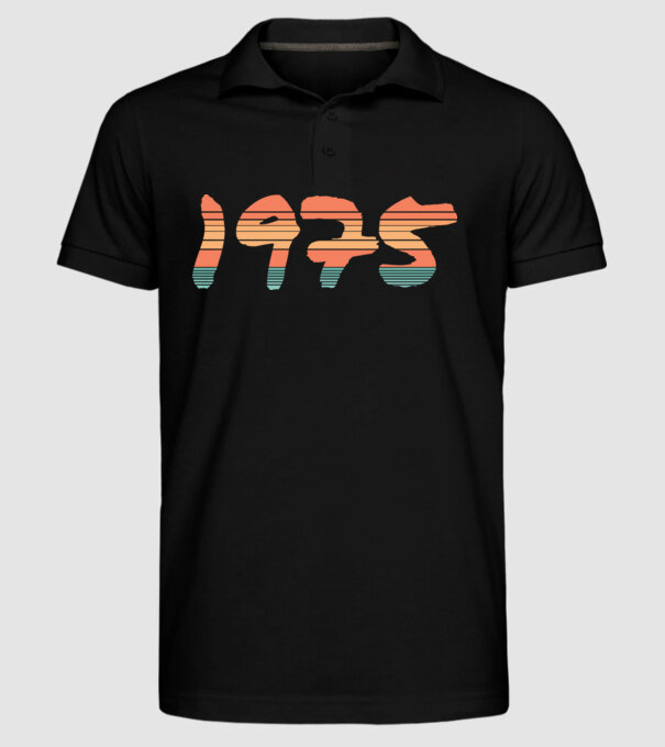 1975 retro minta fekete pólón
