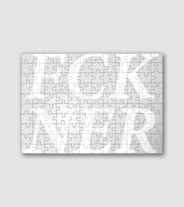 FCK NER - fehér minta fehér pólón