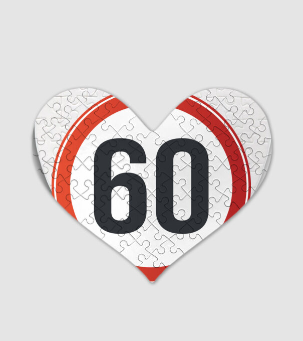 60-as tábla minta fehér pólón