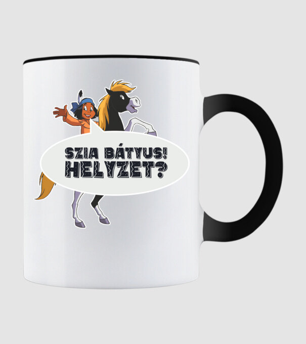 Szia bátyus! Helyzet? minta fekete pólón